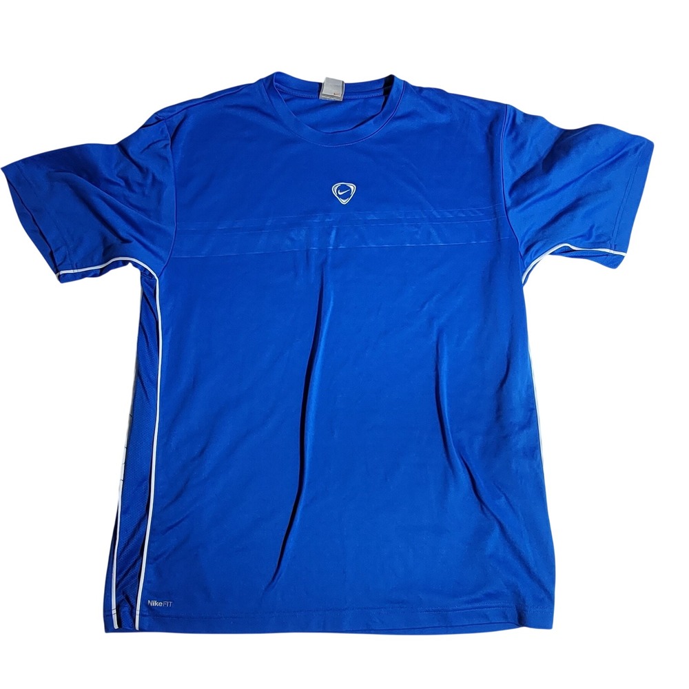Nike Fit Dry Mens XL Royal Blue Short Sleeve Athletic Training Shirt